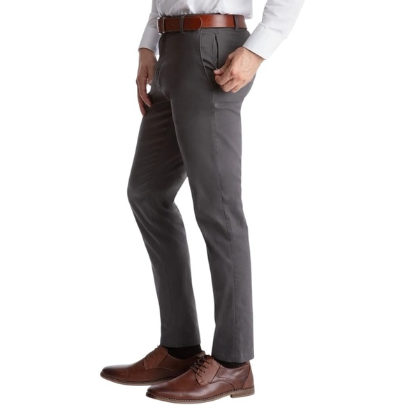 BIRDDOGS Men's Slim Fit Stretch Khaki Pants w liner in Dark Charcoal Grey 34x30 - Picture 1 of 10